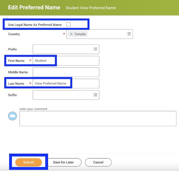 Updating your preferred name Workday Tutorials